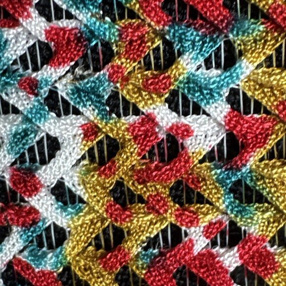 IC by Connie K Women's S Asymmetric Hem Blazer Jacket Multi Geometric EUC - Picture 7 of 14